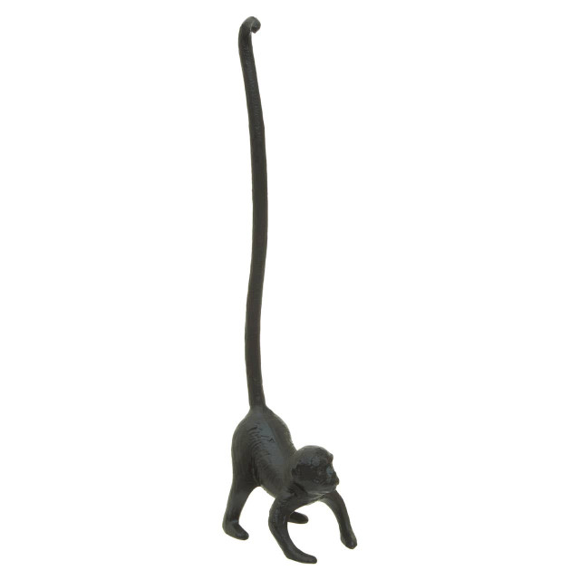 Premier Housewares Fauna Black Finish Monkey Toilet Roll Holder