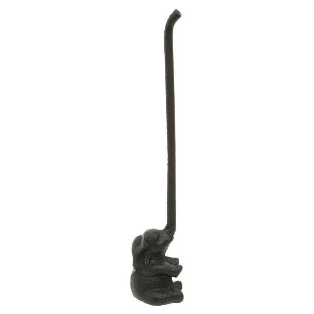 Premier Housewares Fauna Black Metal Elephant Toilet Roll Holder
