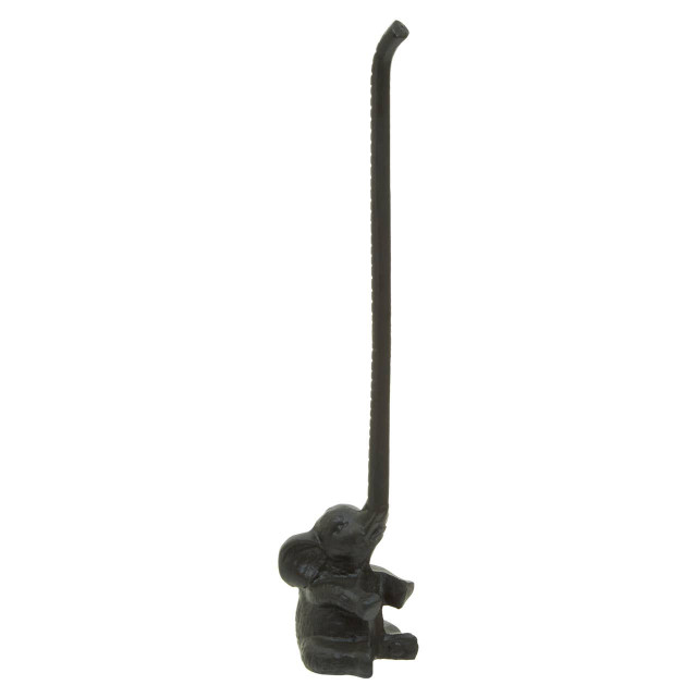 Premier Housewares Fauna Black Metal Elephant Toilet Roll Holder
