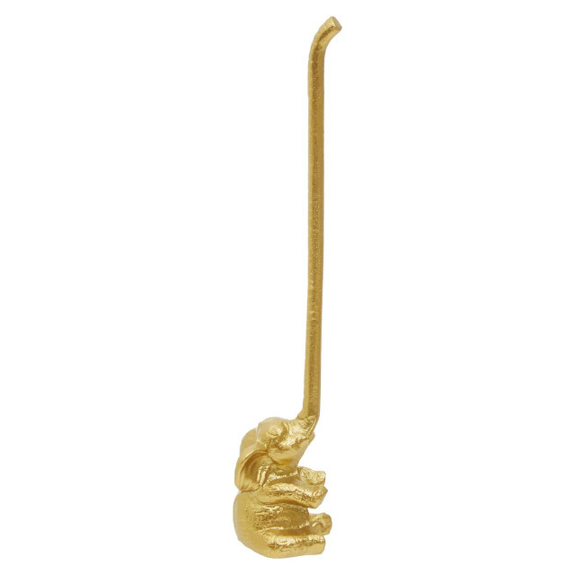 Premier Housewares Fauna Gold Finish Elephant Toilet Roll Holder