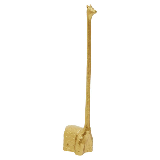 Premier Housewares Fauna Gold Finish Llama Toilet Roll Holder