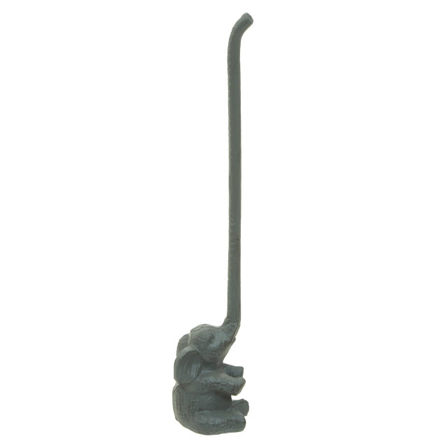 Premier Housewares Fauna Grey Finish Elephant Toilet Roll Holder