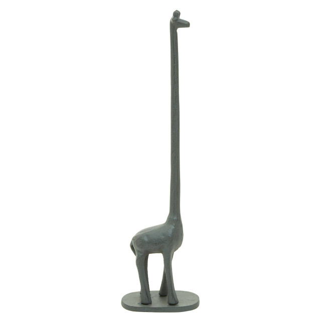 Premier Housewares Fauna Grey Finish Giraffe Toilet Roll Holder
