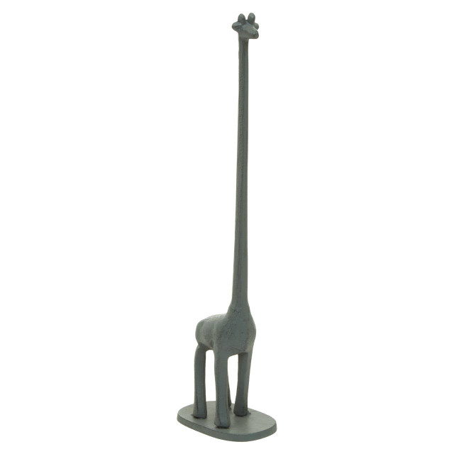 Premier Housewares Fauna Grey Finish Giraffe Toilet Roll Holder