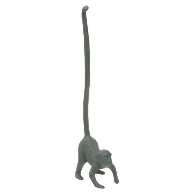 Premier Housewares Fauna Grey Finish Monkey Toilet Roll Holder