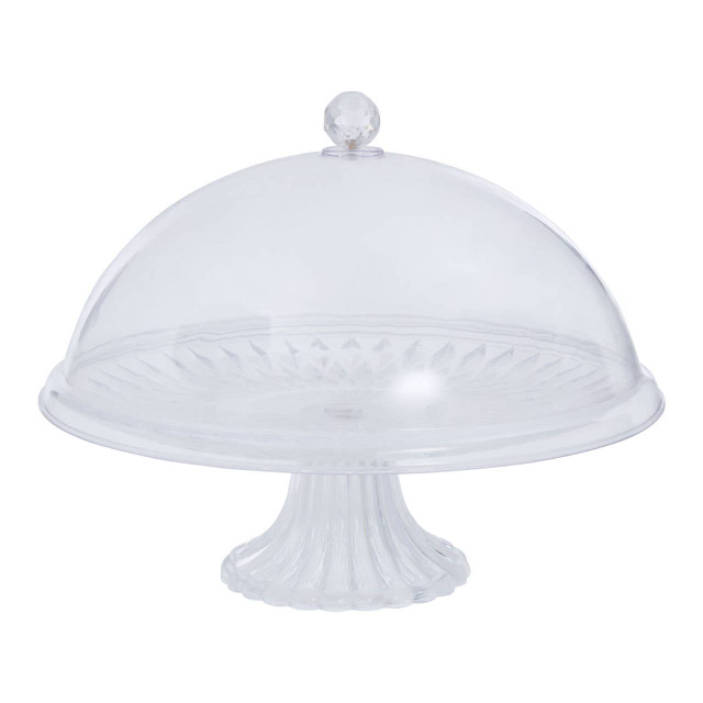 premier housewares Faye Clear Acrylic Cake Stand With Dome Lid