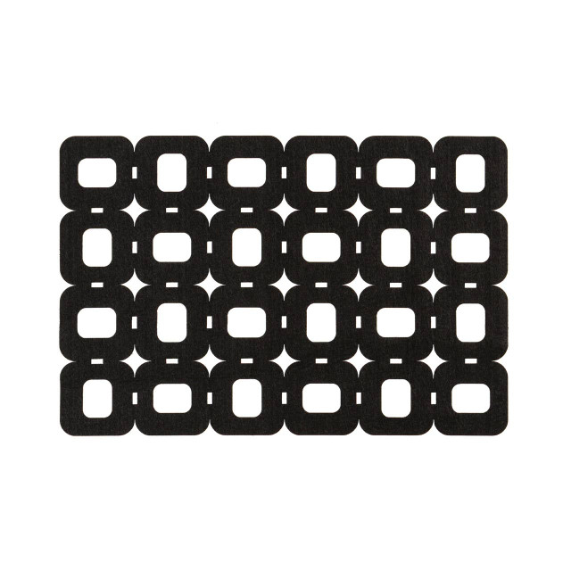 premier housewares Felt set of 2 Block Design Black Placemats