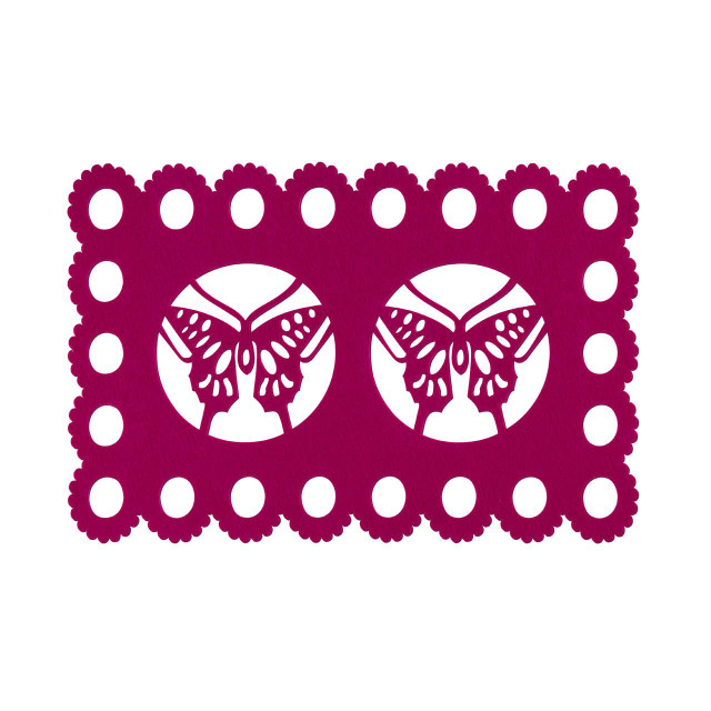 Premier Housewares Felt Set Of 2 Hot Pink Butterfly Design Placemats