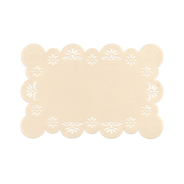 Premier Housewares Felt Set Of Two Flower Design Ivory Placemats