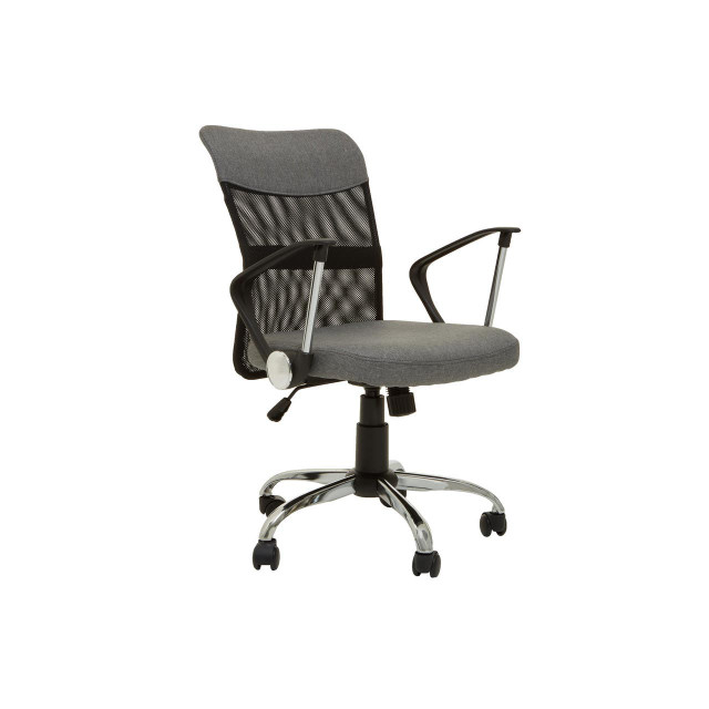 premier housewares Fenix Grey Home Office Chair With Chrome Arms