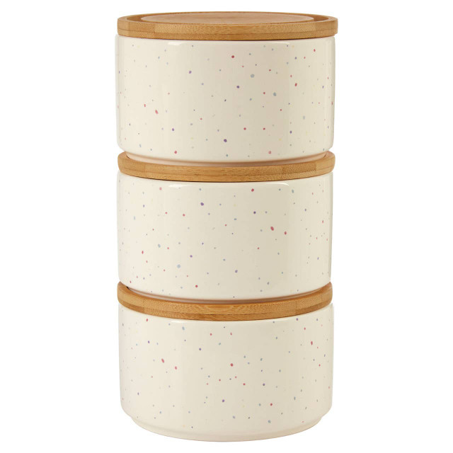 Premier Housewares Fenwick Set Of 3 Stackable Canisters