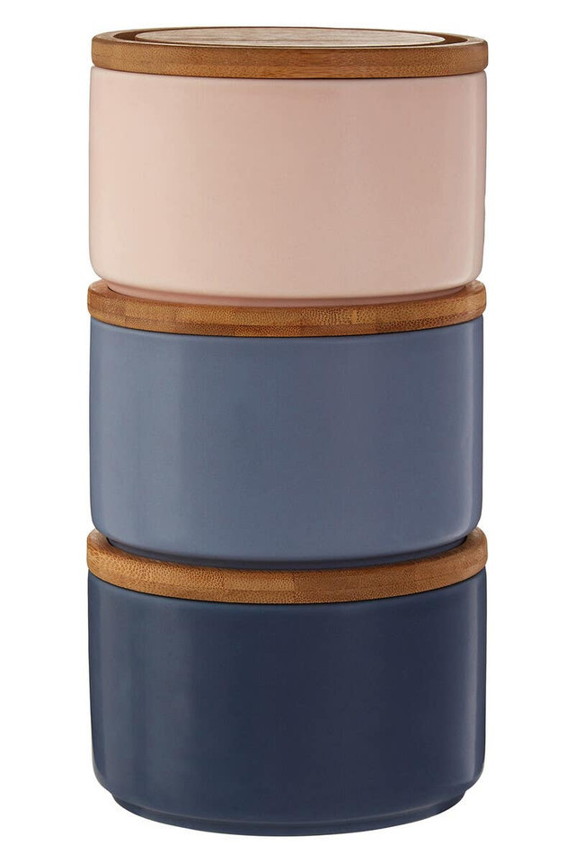 Premier Housewares Fenwick Set Of 3 Stacking Canisters