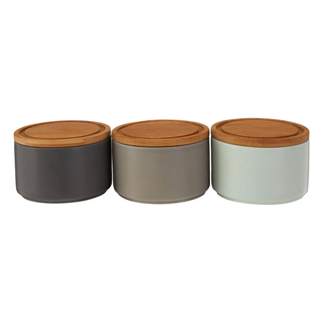 Premier Housewares Fenwick Set Of Three Stacking Canisters