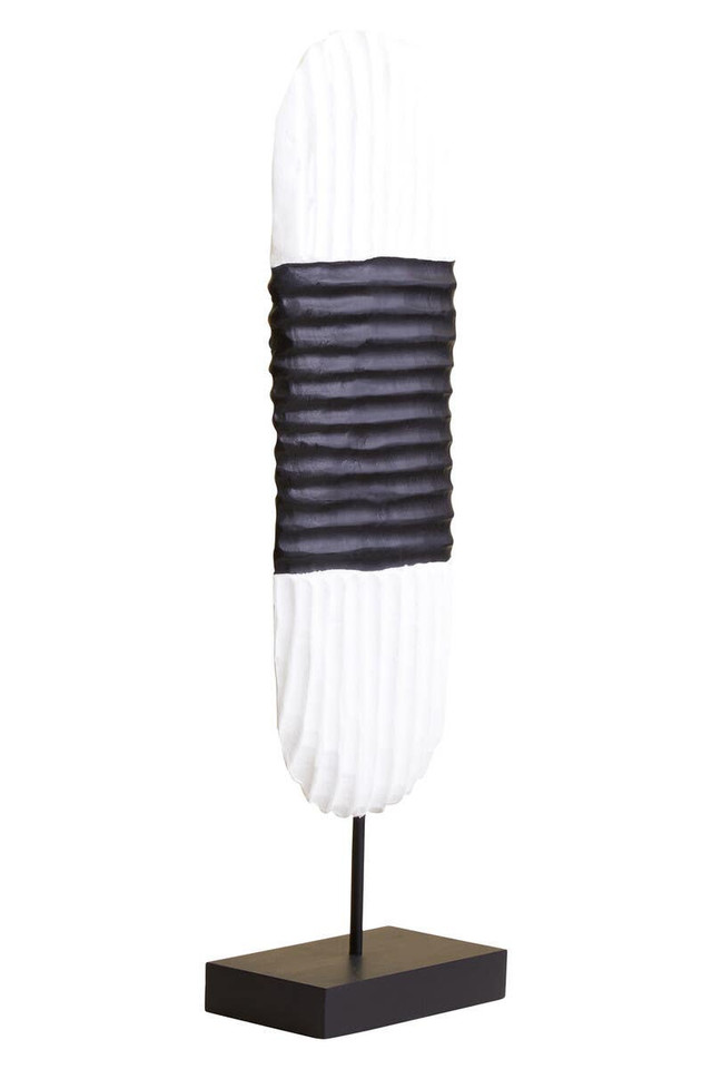 Premier Housewares Fidel Black And White Mango Wood Oblong Sculpture
