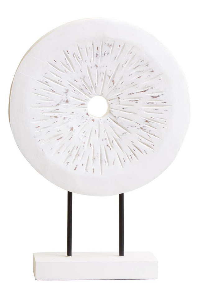 Premier Housewares Fidel Small Distressed White Mango Wood Sculpture