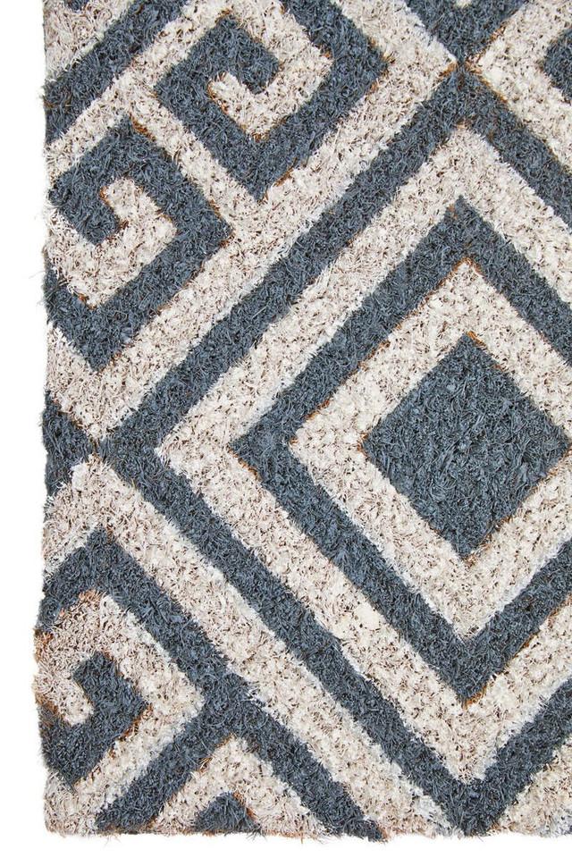 Premier Housewares Filta Blue And White Geo Coir Doormat