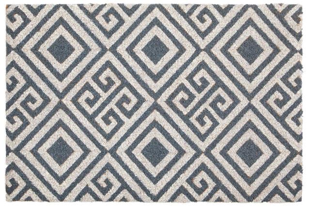 premier housewares Filta Blue And White Geo Coir Doormat