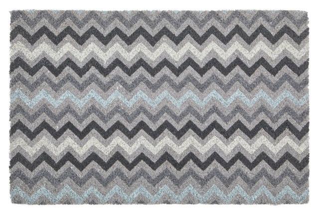 Premier Housewares Filta Grey And White Chevron Coir Doormat