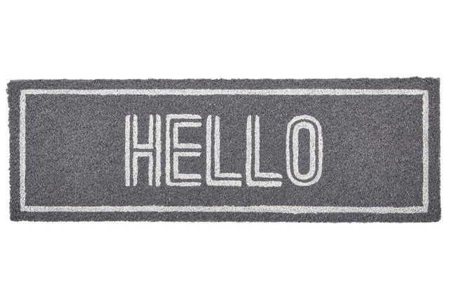 premier housewares Filta Hello Coir Grey And White Doormat