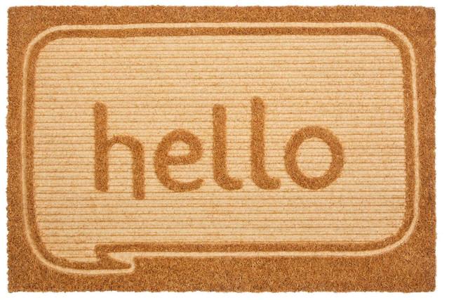 premier housewares Filta Hello Embossed Coir Doormat