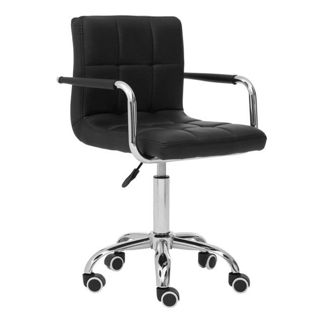 premier housewares Finn Black Home Office Chair with Swivel Base