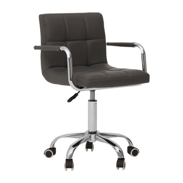 premier housewares Finn Grey Home Office Chair with Swivel Base