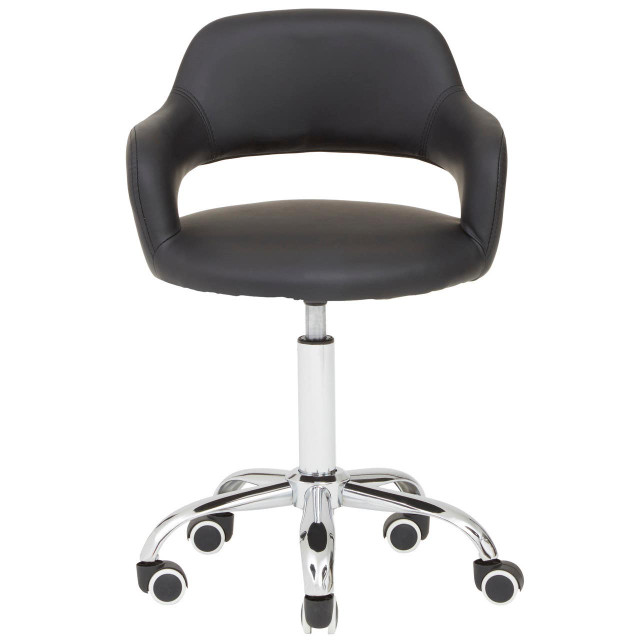Premier Housewares Fionna Black Home Office Chair With Curved Back