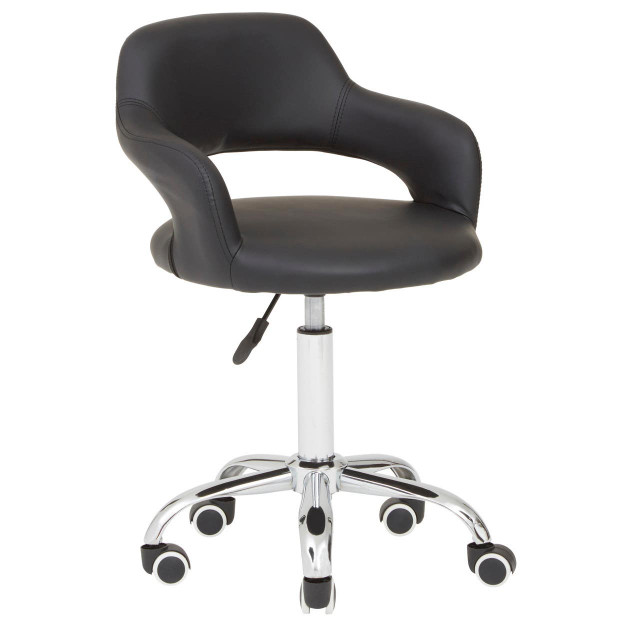 premier housewares Fionna Black Home Office Chair with Curved Back