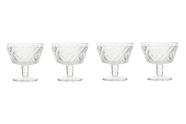 Premier Housewares Fleur Set Of 4 Glass Dessert Bowls