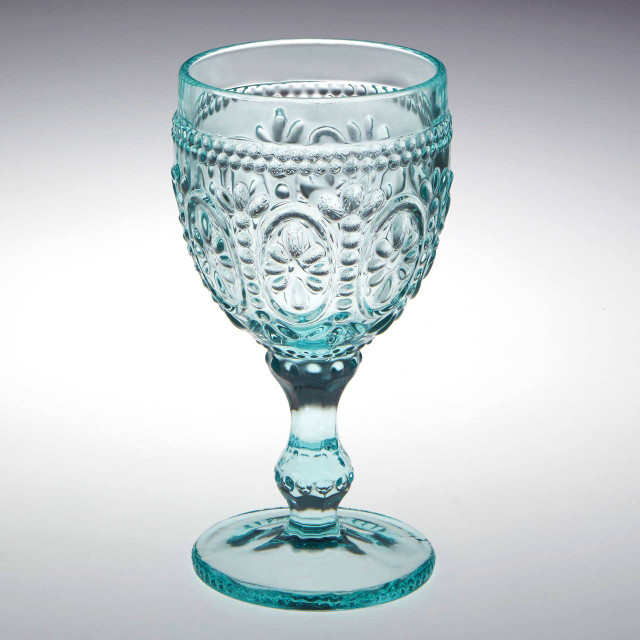 Premier Housewares Fleur Set Of 4 Pink And Blue Wine Glasses