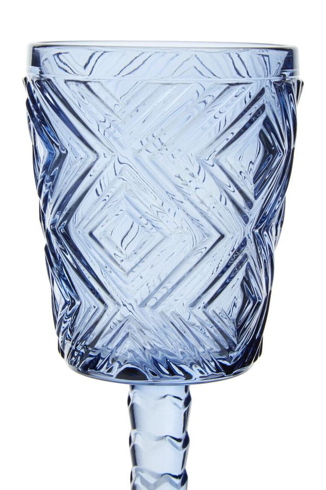 Premier Housewares Fleur Set Of Four Blue Wine Glasses