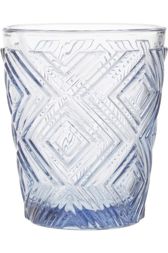 Premier Housewares Fleur Set Of Four Embossed Blue Tumblers