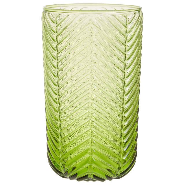 Premier Housewares Fleur Set Of Four Green Highball Glasses