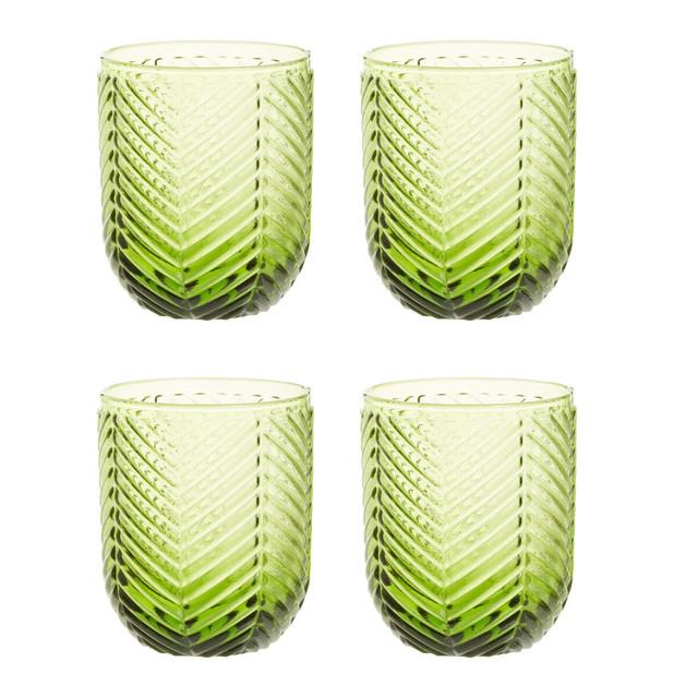 Premier Housewares Fleur Set Of Four Green Tumblers