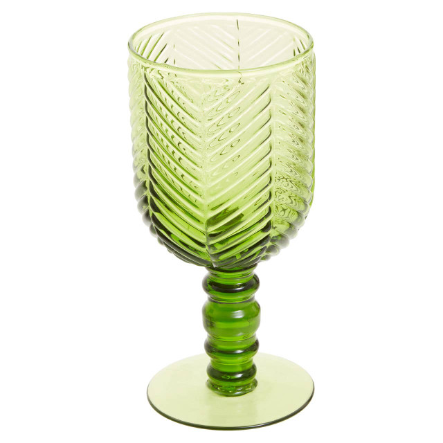Premier Housewares Fleur Set Of Four Green Wine Glasses