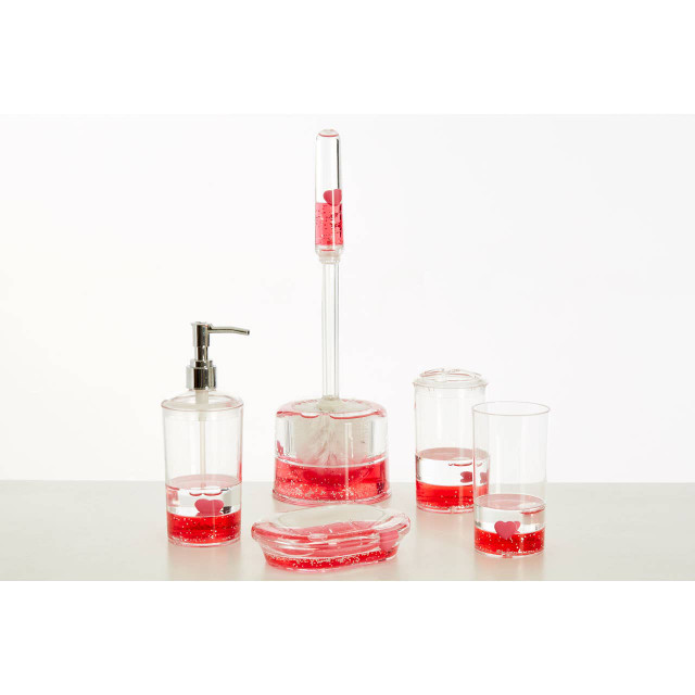 Premier Housewares Floating Acrylic Hearts Toilet Brush Holder