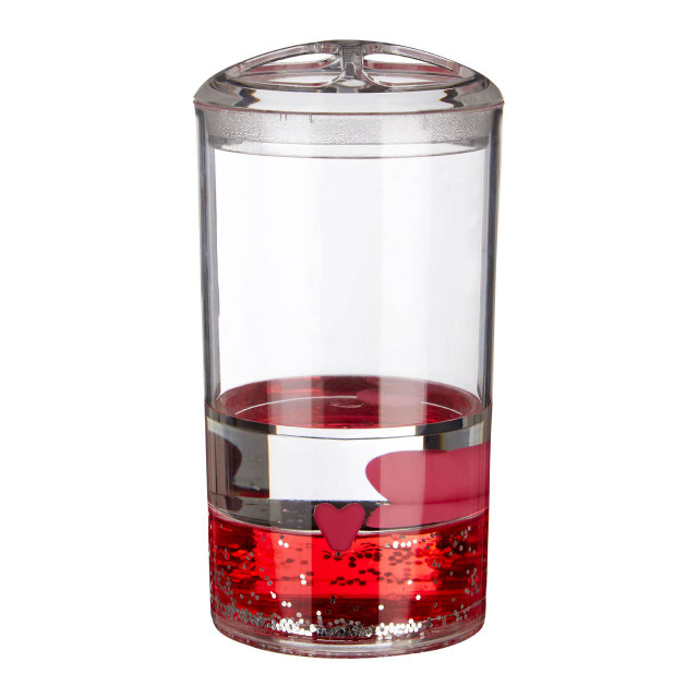 premier housewares Floating Acrylic Hearts Toothbrush Holder