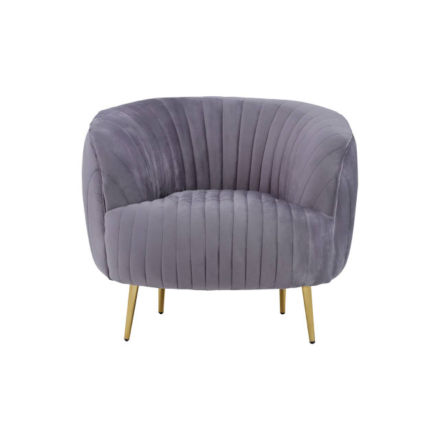 Premier Housewares Florina Grey Velvet Chair With Gold Legs