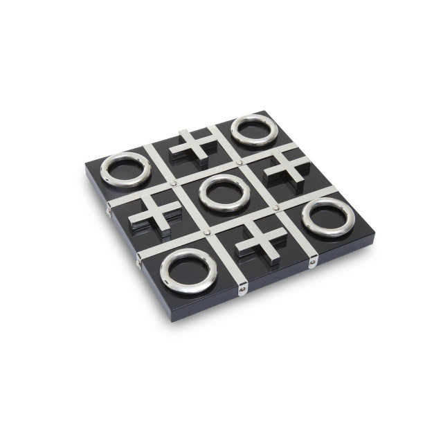 premier housewares Flos Black And Silver Tic Tac Toe Game