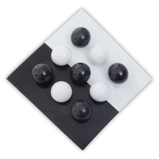 Premier Housewares Flos Black And White Tic Tac Toe Marble Game
