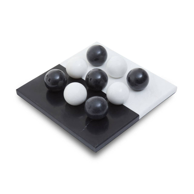 premier housewares Flos Black And White Tic Tac Toe Marble Game