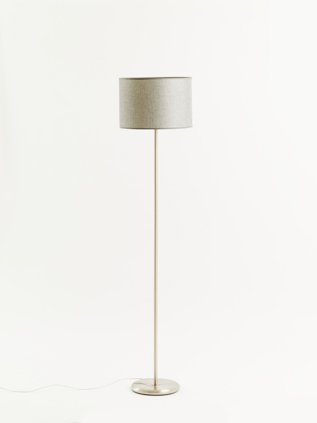 Premier Housewares Forma Chrome Floor Lamp With Cream Shade