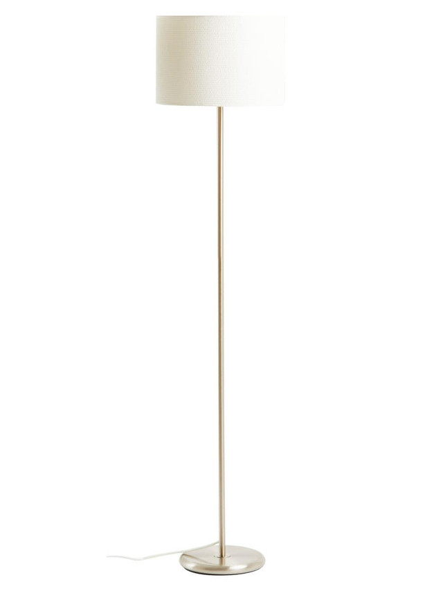Premier Housewares Forma Cream Waffle Effect Shade Floor Lamp