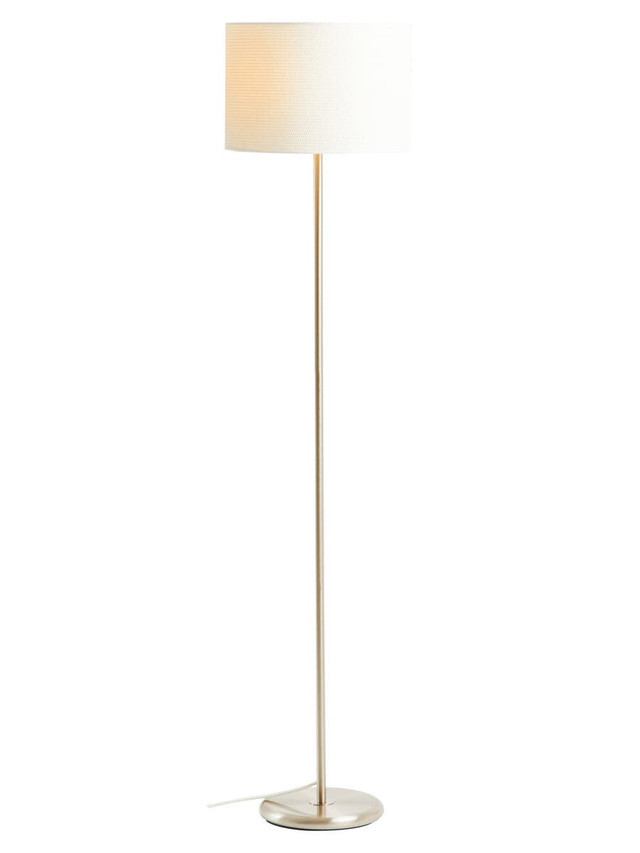 Premier Housewares Forma Cream Waffle Effect Shade Floor Lamp