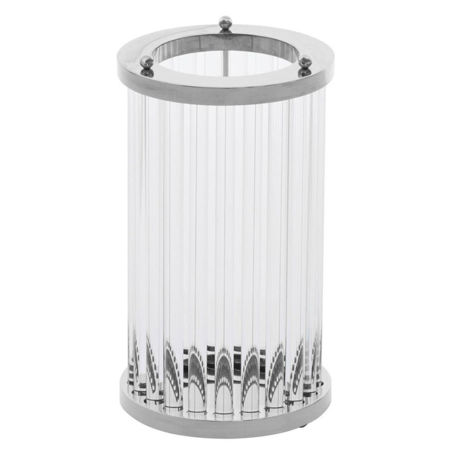 Premier Housewares Franklin Large Silver And Glass Candle Holder