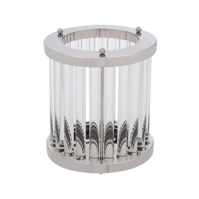 Premier Housewares Franklin Small Silver And Glass Candle Holder