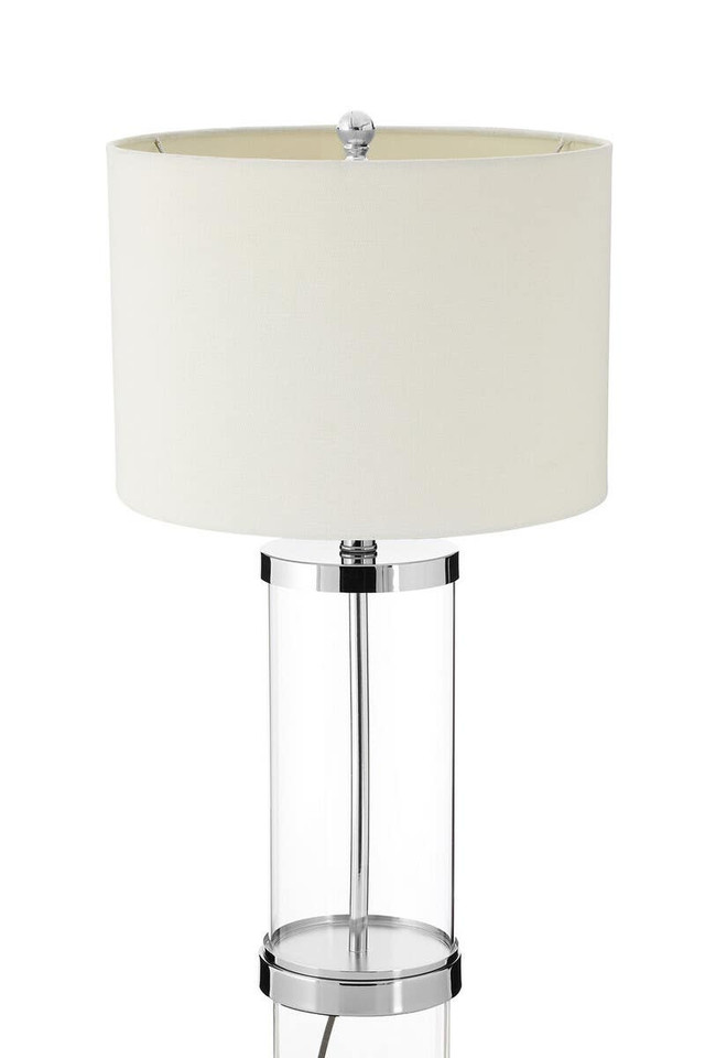 Premier Housewares Franklyn Glass Table Lamp With Cream Shade