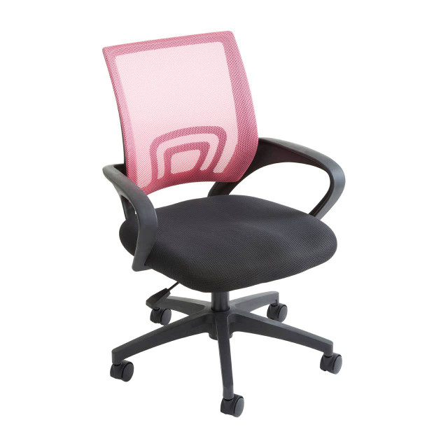 Premier Housewares Frazer Pink Mesh Home Office Chair