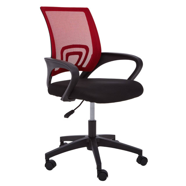 Premier Housewares Frazer Red Mesh Home Office Chair