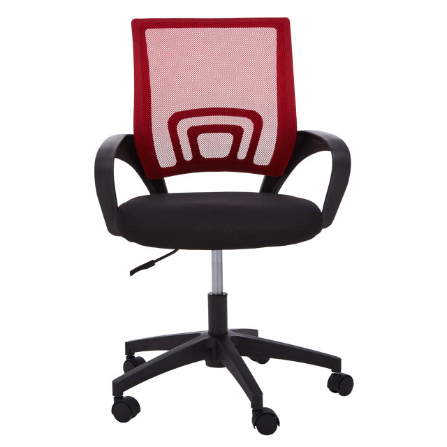Premier Housewares Frazer Red Mesh Home Office Chair